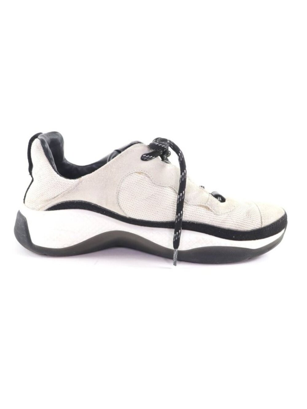 ★SOLD★ Chanel CC Logo Leather Lace Up Mesh Sneakers Off White 41 - Picture 5 of 13